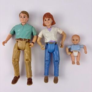 Fisher Price LOVING FAMILY Dollhouse Figures Mom, Dad, Baby Boy Vintage 1998